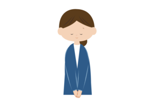 お辞儀をする女性看護師のイラスト