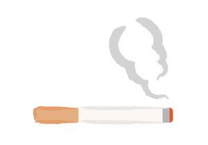 火を点けた紙タバコのイラスト