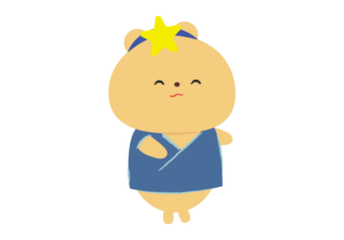彦星の格好をしたクマのイラスト