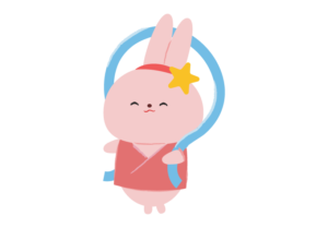 織姫の格好をしたウサギのイラスト