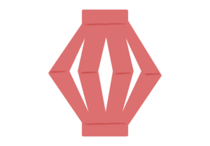 赤い提灯の七夕飾りのイラスト