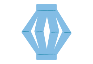 青い七夕提灯のイラスト