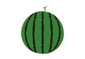 大きな丸いスイカのイラスト