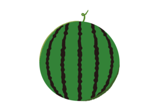 大きな丸いスイカのイラスト