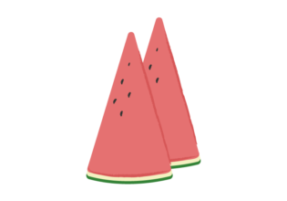 カットして並べたスイカのイラスト