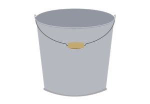 金属製の無機質なバケツのイラスト