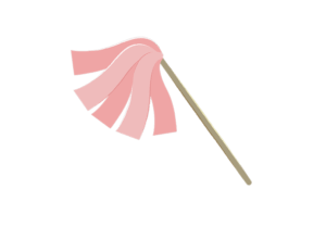 ピンク色の埃取りのイラスト