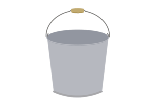 取っ手が上を向いたバケツのイラスト