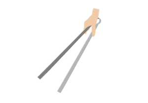 ゴミ拾いトングを持つ様子のイラスト