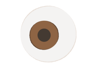 茶色の瞳の大きな目玉のイラスト