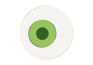 緑色の瞳の大きな目玉のイラスト