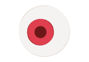 赤い瞳の大きな目玉のイラスト