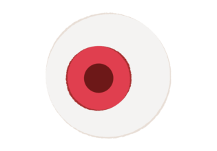 赤い瞳の大きな目玉のイラスト