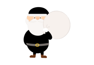 黒いサンタクロースのイラスト