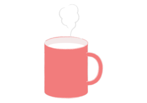 マグカップに入ったホットミルクのイラスト
