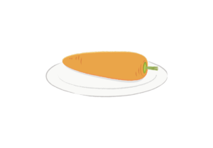 お皿にのせた人参のイラスト