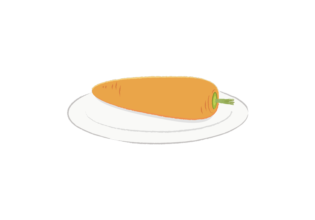 お皿にのせた人参のイラスト