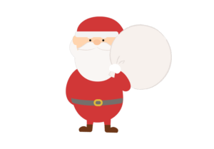 プレゼント袋を持ったサンタクロースのイラスト