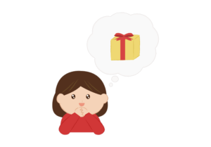 クリスマスプレゼントを期待する女の子のイラスト