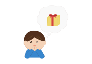 クリスマスプレゼントを期待する男の子のイラスト