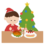 一人ぼっちでクリスマスを過ごす男性のイラスト